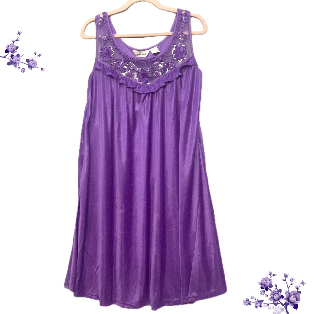 Bella Marte Purple Sleeveless Nightgown